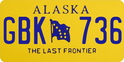 AK license plate GBK736