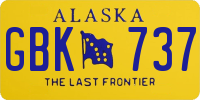 AK license plate GBK737