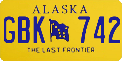 AK license plate GBK742