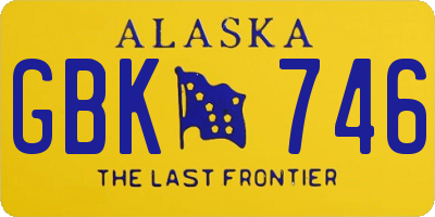 AK license plate GBK746
