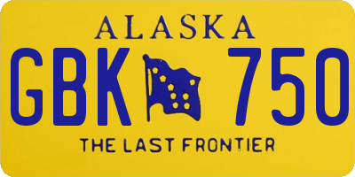 AK license plate GBK750