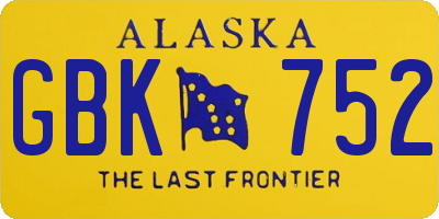 AK license plate GBK752