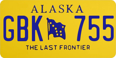 AK license plate GBK755