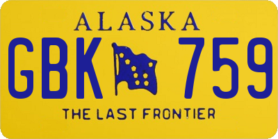 AK license plate GBK759
