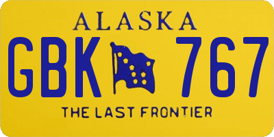 AK license plate GBK767