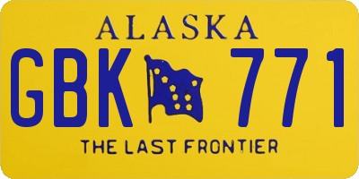 AK license plate GBK771