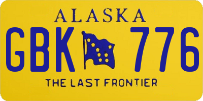 AK license plate GBK776