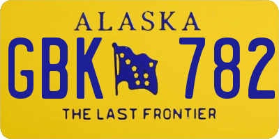 AK license plate GBK782
