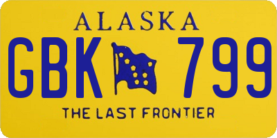 AK license plate GBK799