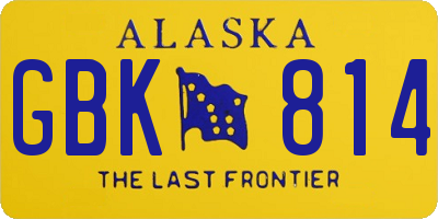 AK license plate GBK814