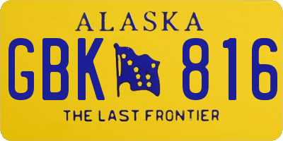 AK license plate GBK816