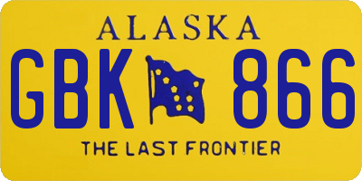 AK license plate GBK866