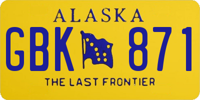 AK license plate GBK871