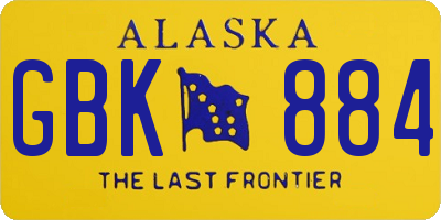 AK license plate GBK884