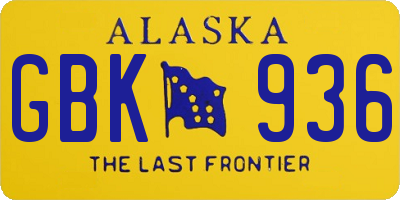 AK license plate GBK936