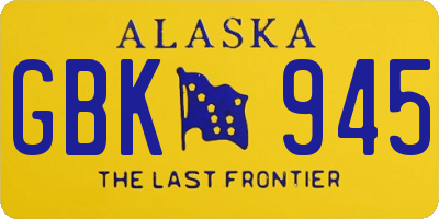 AK license plate GBK945