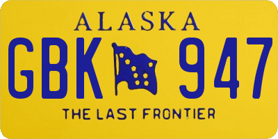 AK license plate GBK947