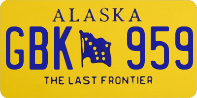 AK license plate GBK959