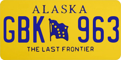 AK license plate GBK963