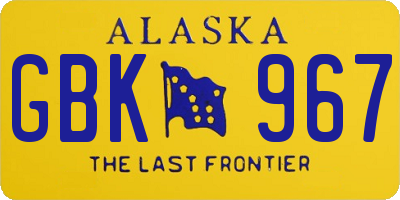 AK license plate GBK967