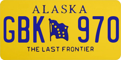 AK license plate GBK970