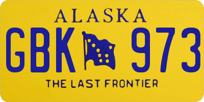 AK license plate GBK973