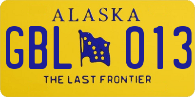 AK license plate GBL013