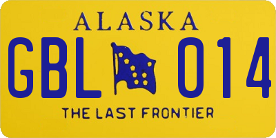 AK license plate GBL014
