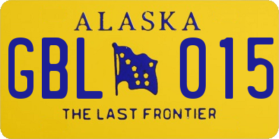AK license plate GBL015
