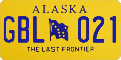 AK license plate GBL021