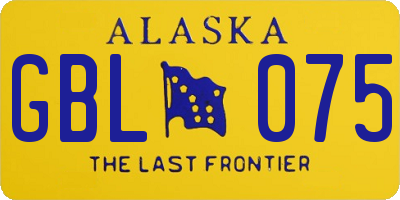 AK license plate GBL075