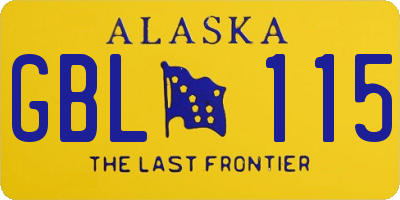 AK license plate GBL115