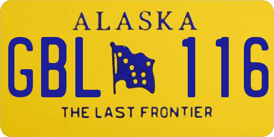 AK license plate GBL116