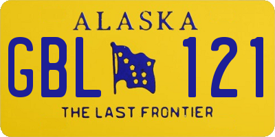 AK license plate GBL121