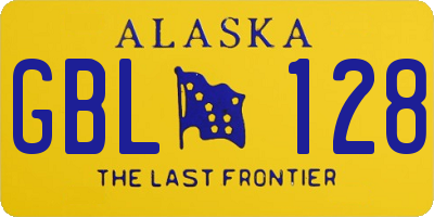 AK license plate GBL128