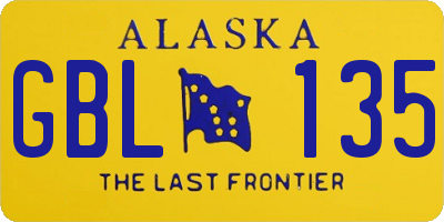 AK license plate GBL135