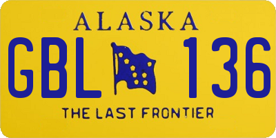 AK license plate GBL136