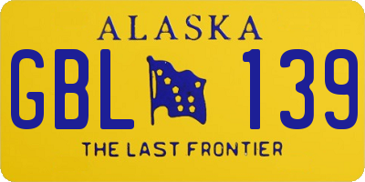 AK license plate GBL139
