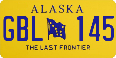 AK license plate GBL145