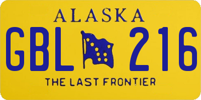 AK license plate GBL216