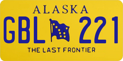 AK license plate GBL221
