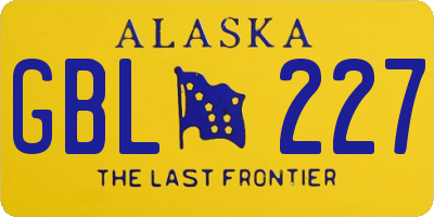 AK license plate GBL227