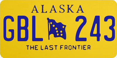 AK license plate GBL243