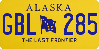 AK license plate GBL285