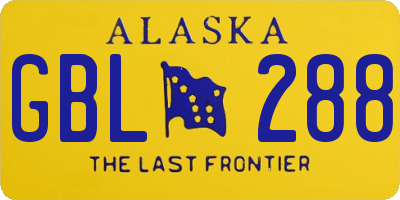 AK license plate GBL288