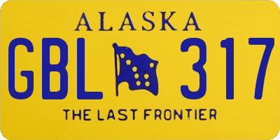 AK license plate GBL317