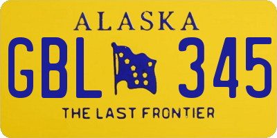 AK license plate GBL345