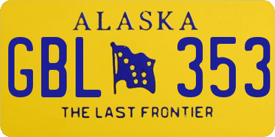AK license plate GBL353