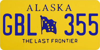 AK license plate GBL355