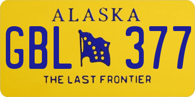 AK license plate GBL377
